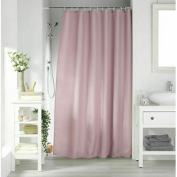 Κουρτίνα μπάνιου Flamingo Quartz 180x200cm μονόχρωμη Jaquared με κρίκους 100% polyester Ροζ