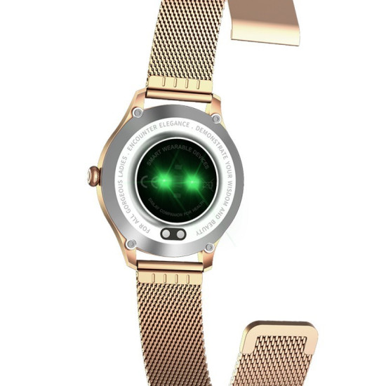 Maxcom Smartwatch FW42 Gold V.4.0 IP68 1.09" 180mAh Ανοξείδωτο Λουράκι Χρυσό