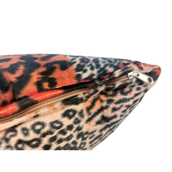 Μαξιλάρια διακοσμητικά 3τεμ, για καναπέ, με γέμιση, Βελούδινο Animal Print 45x45εκ. - Crystalize Homeware®™